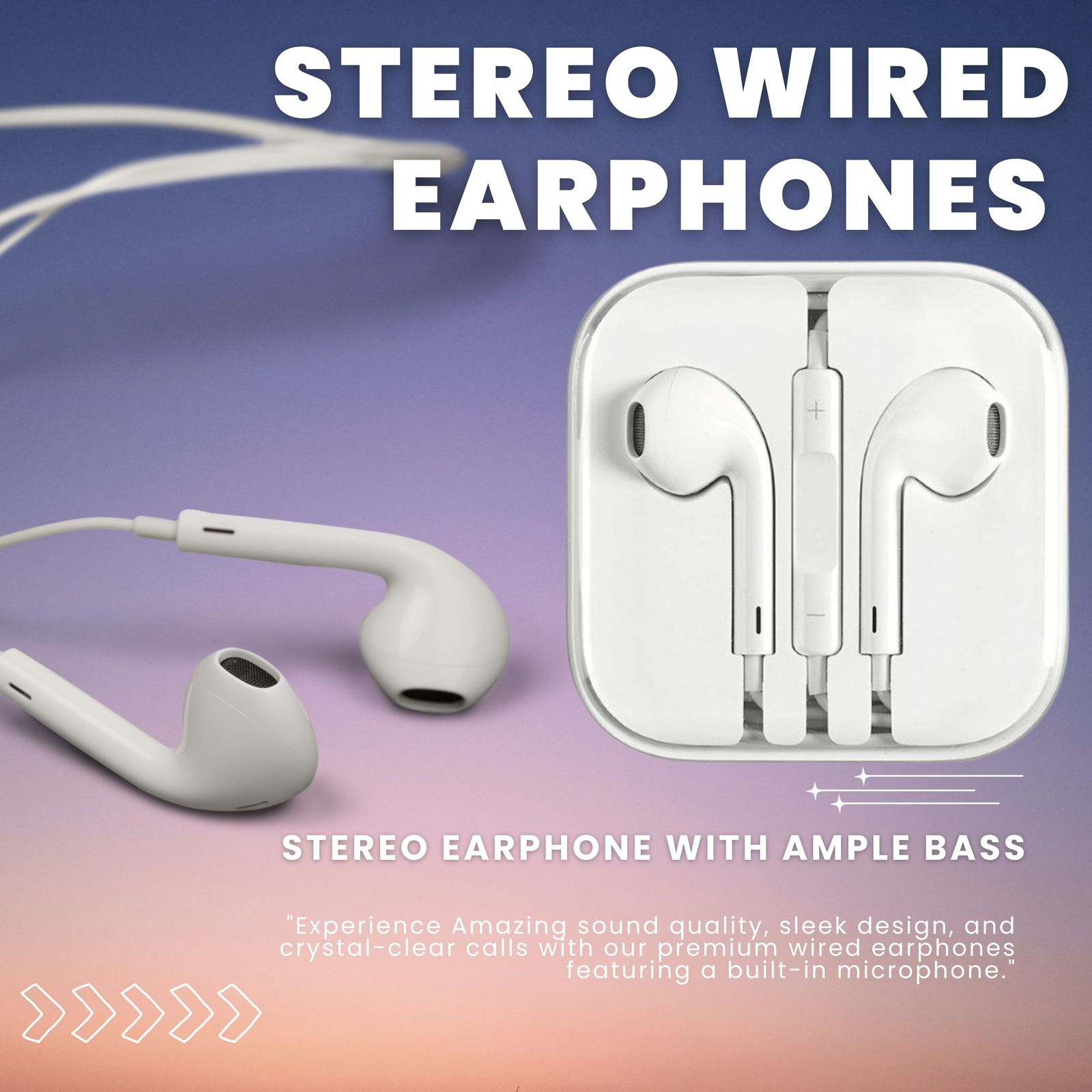 Stereo discount wired earphone