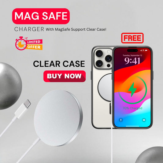 IPHONE TRANSPARENT CASE AND MAGSAFE WIRELESS CHARGER COMBO